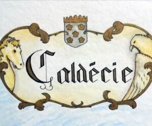 blason-Caldecie-miska-eva-martin blason de la Caldécie - aquarelle et encre - Eva Martin