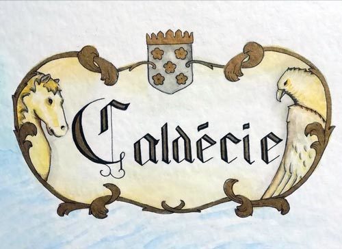 blason de la Caldécie - aquarelle et encre - Eva Martin