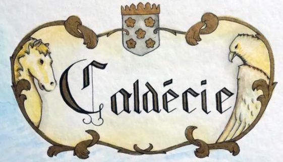 blason de la Caldécie - aquarelle et encre - Eva Martin