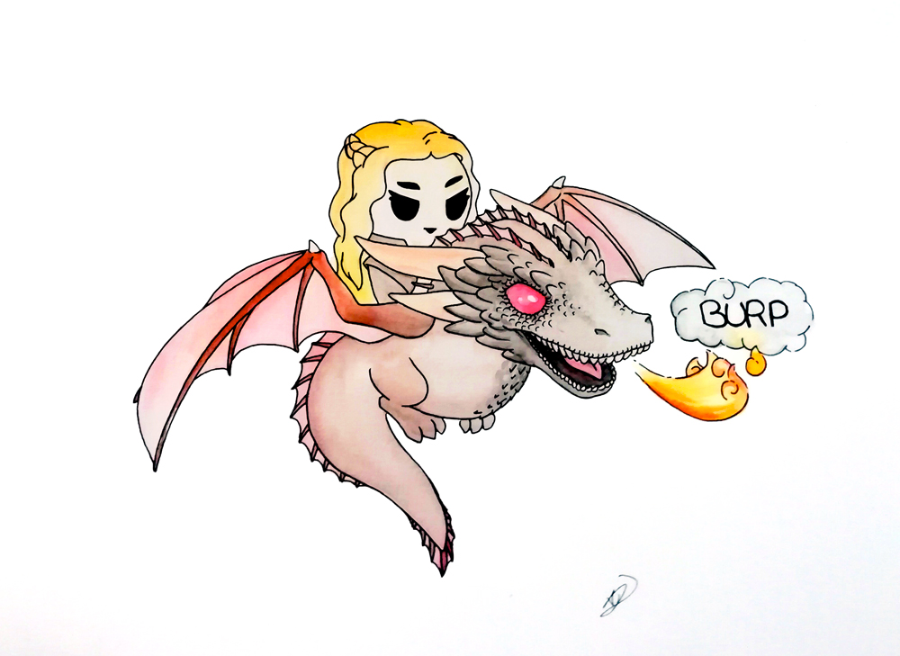 daenerys mad queen - illustration - chibi